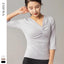 Outdoor Leisure V-neck Solid Color Yoga Long Sleeves