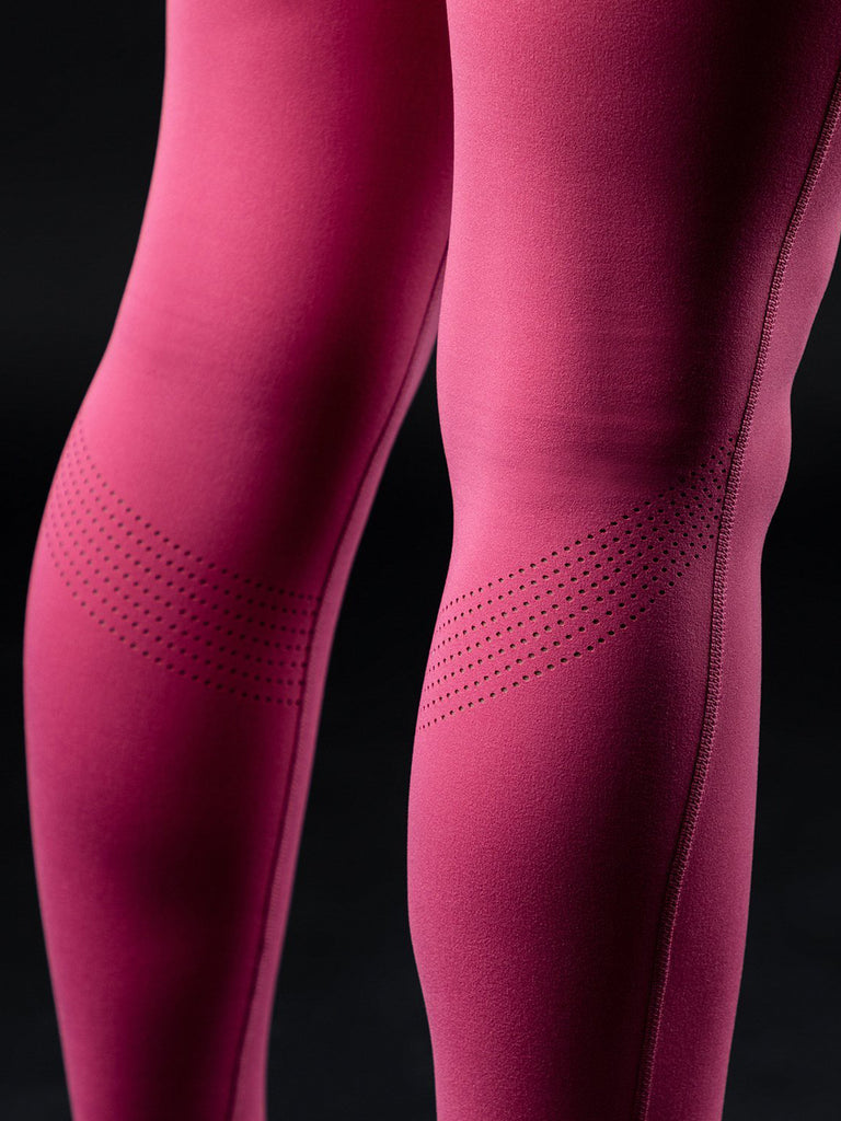 Surface Path Laser Cut Legging Rose Wine