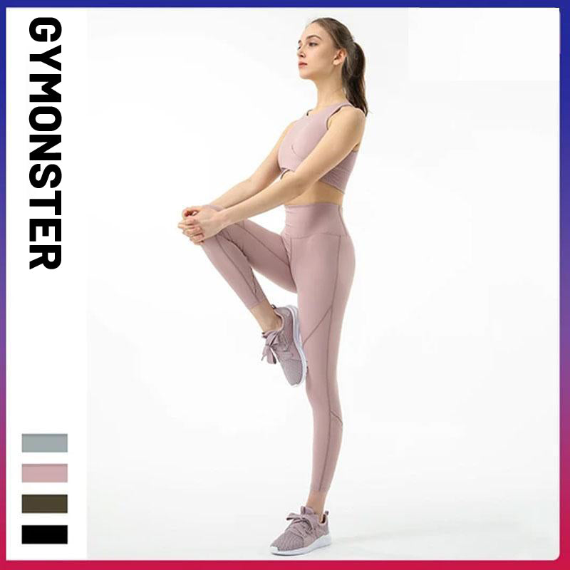 High Waist Tight Pure Color Yoga Suit