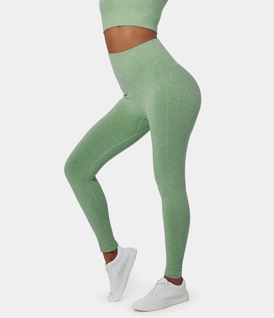FLOW High Waisted Heathered Seamless Full Length Leggings