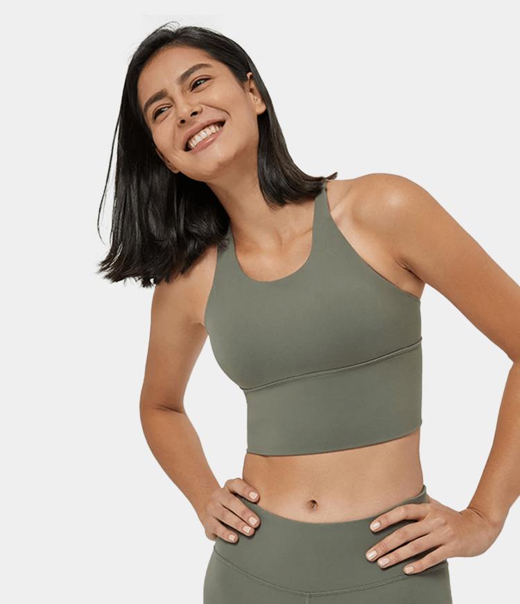 Longline Crisscross Strappy Medium Support Sports Bra