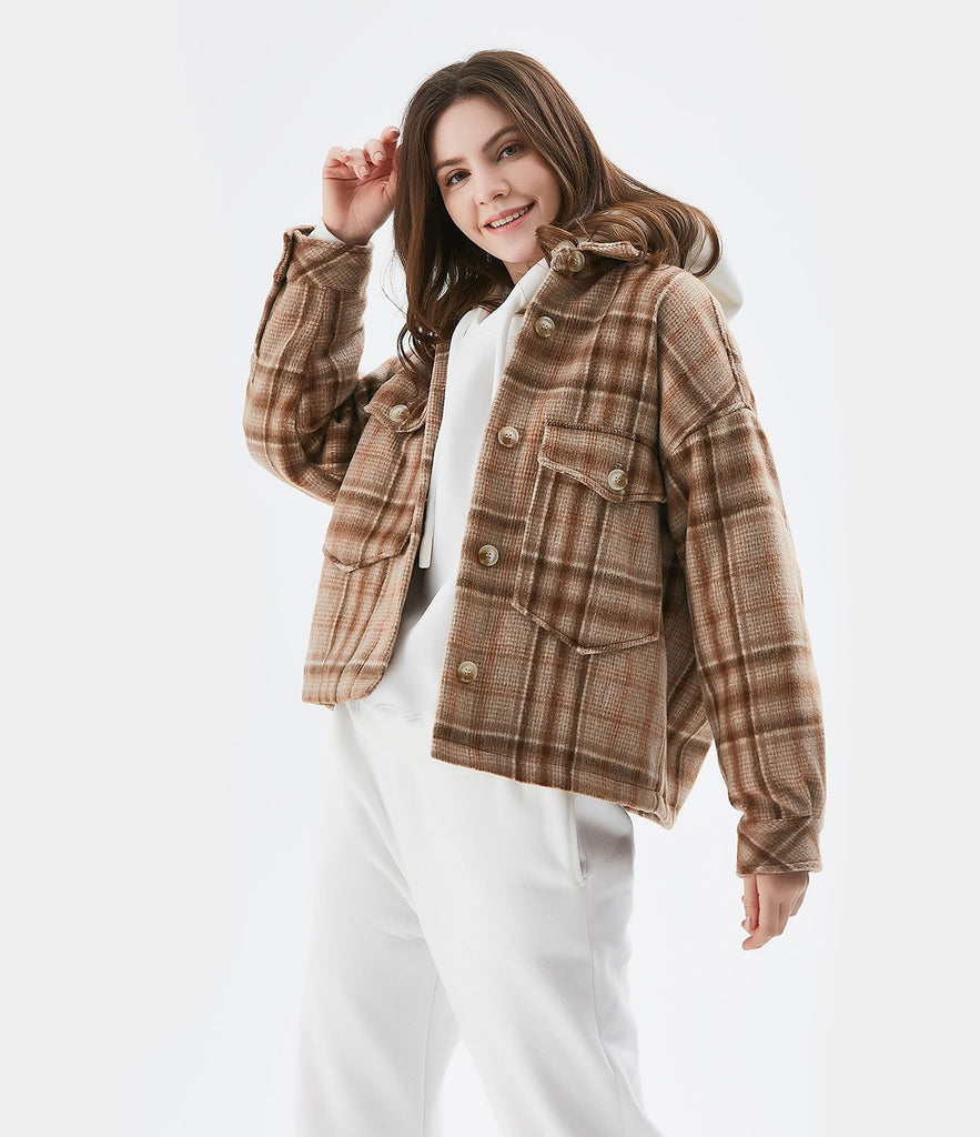 Plaid Check Multi Pocket Jacket