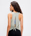 Not Basic High Neck Sleeveless Flutter Top