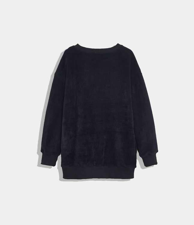 Location Print Fleece Pullover Sweatshirt