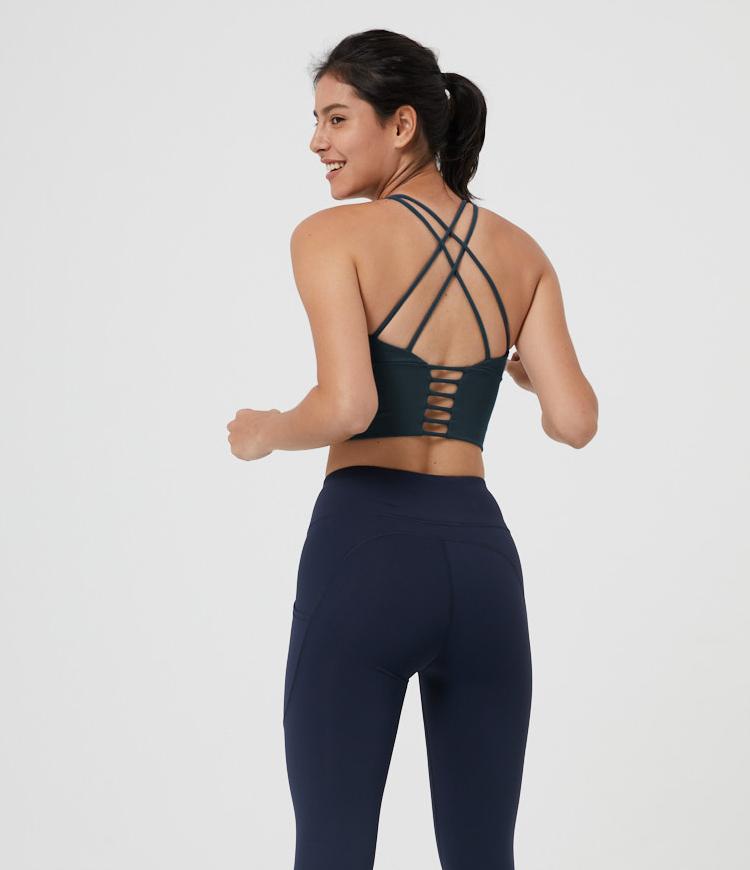 Longline Crisscross Strappy Medium Support Sports Bra