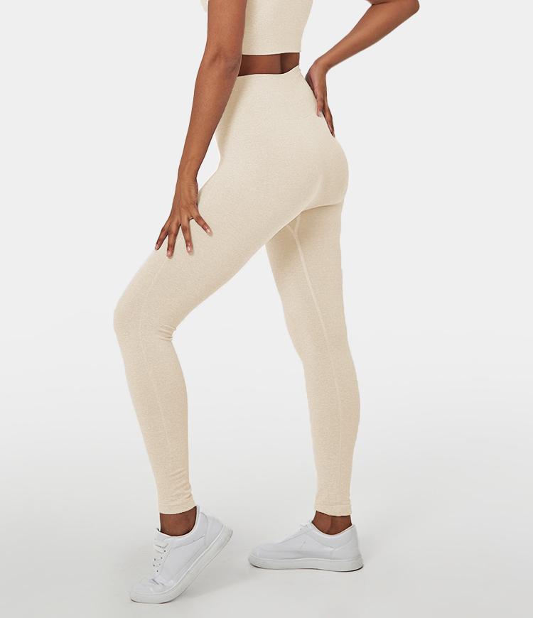 FLOW High Waisted Heathered Seamless Full Length Leggings