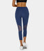 Bloom High Waisted Mesh Stripe Patchwork Side Pocket Capri Leggings