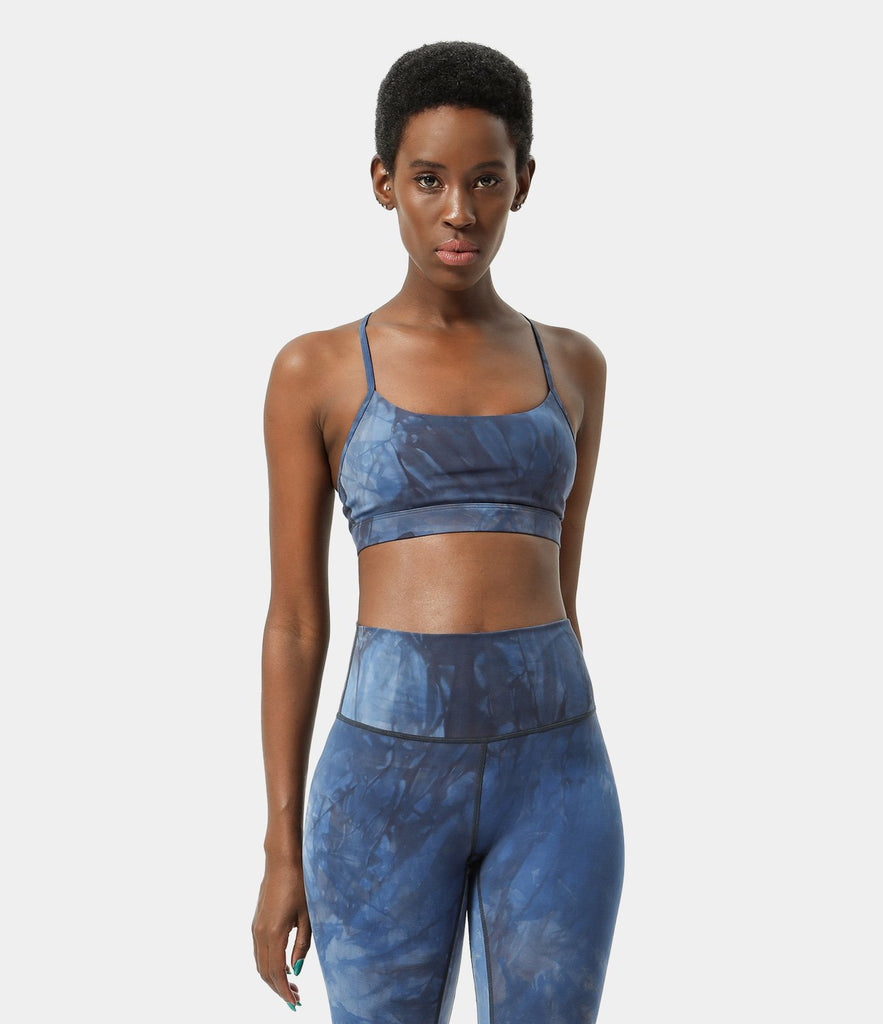 Neck Tie Dye Back Low Support Sports Bra