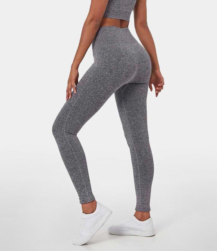 FLOW High Waisted Heathered Seamless Full Length Leggings