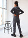 Long Sleeves Pockets Solid Color Hooded Jumpsuits