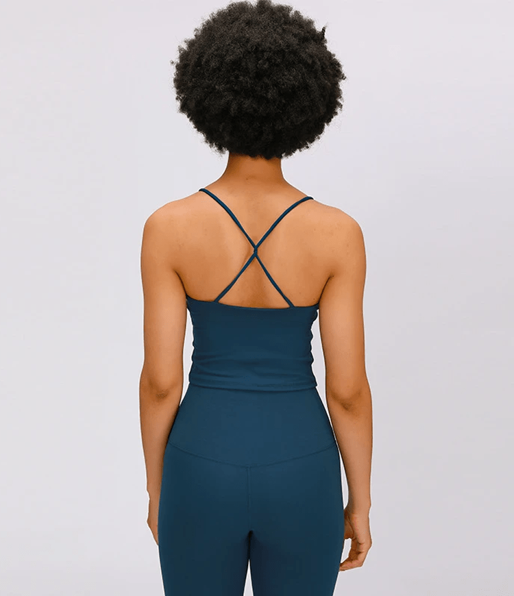 Bloom Square Neck Crisscross Strappy Tank Top