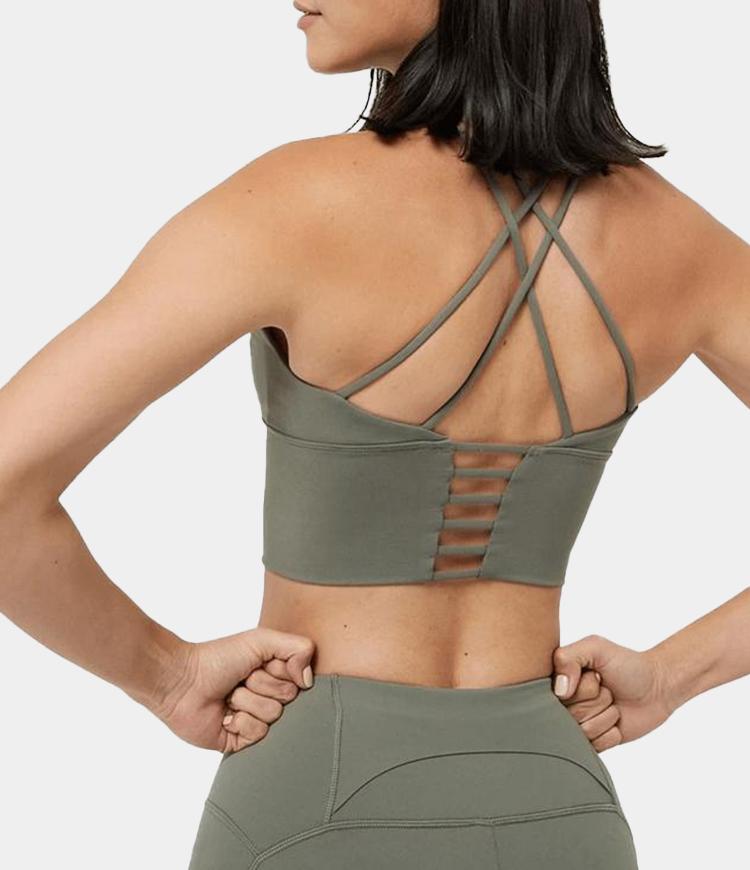 Longline Crisscross Strappy Medium Support Sports Bra