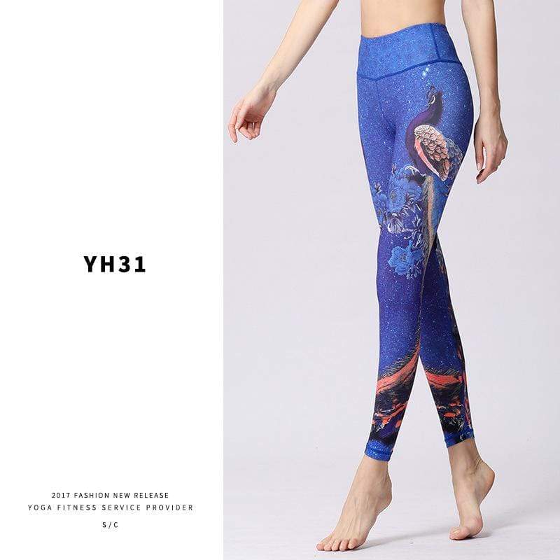 High Waist Print Nude Casual Yoga Pants