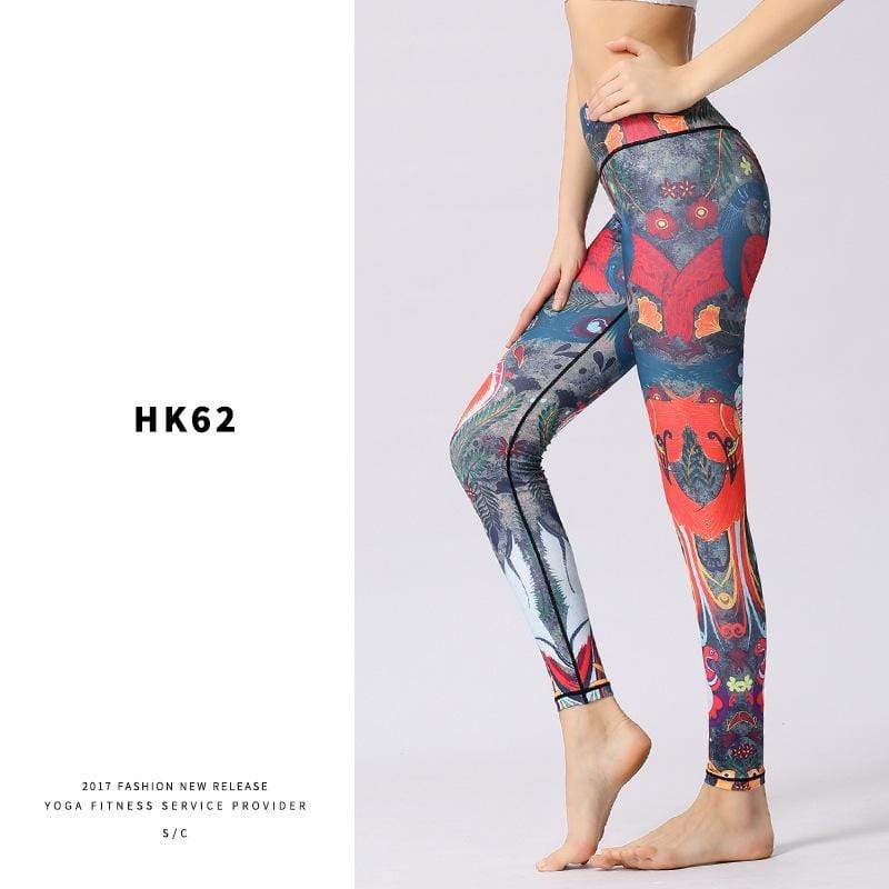 High Waist Print Nude Casual Yoga Pants