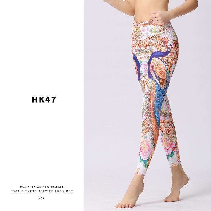 High Waist Print Nude Casual Yoga Pants