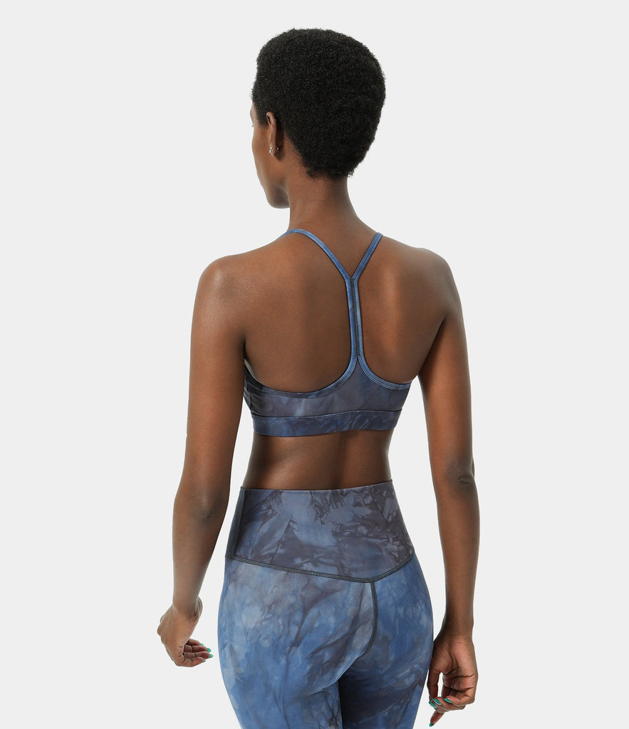 Neck Tie Dye Back Low Support Sports Bra