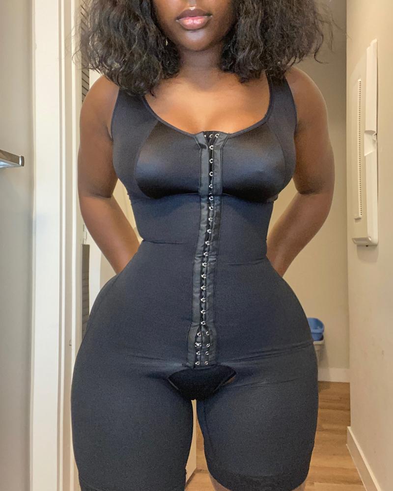 Full Body Shaperwear Adjustable Hook Eye Open Crotch