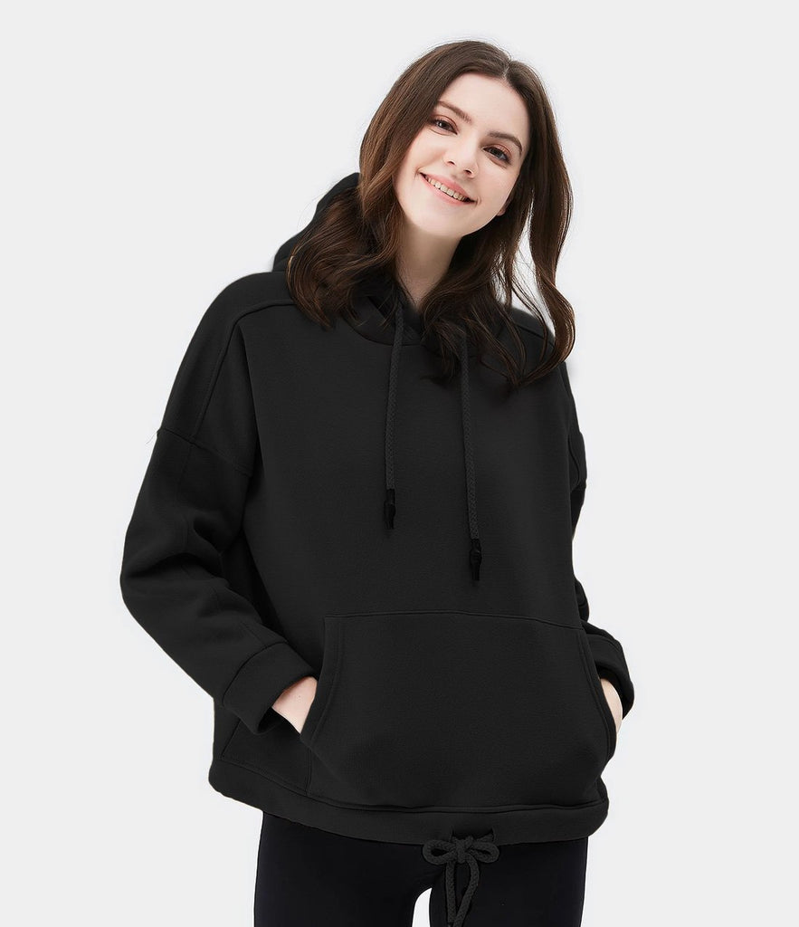 Drawstring Solid Color Hoodie