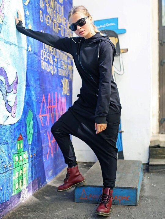 Solid Hooded Zipper Yoga Jumpsuits