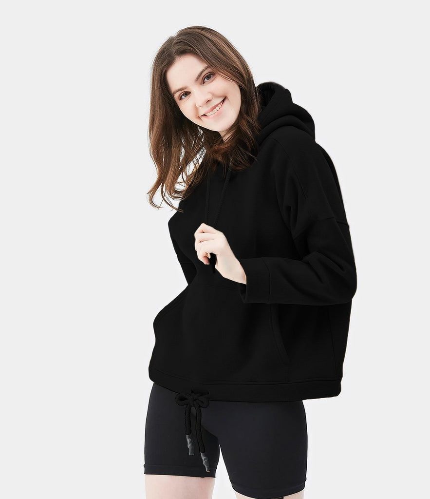 Drawstring Solid Color Hoodie