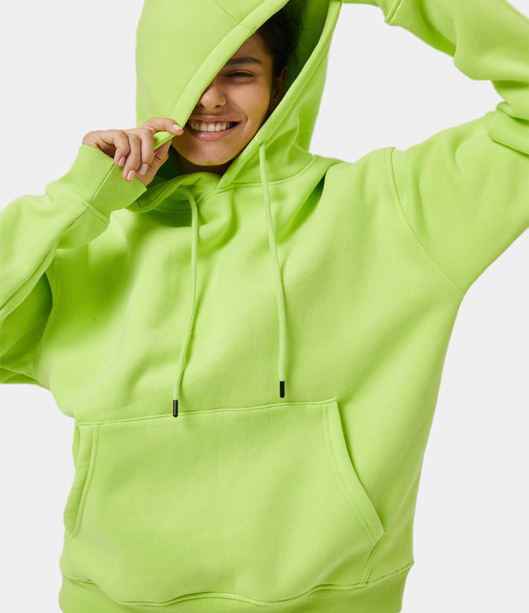 Solid Color Fleece Lined Hoodie