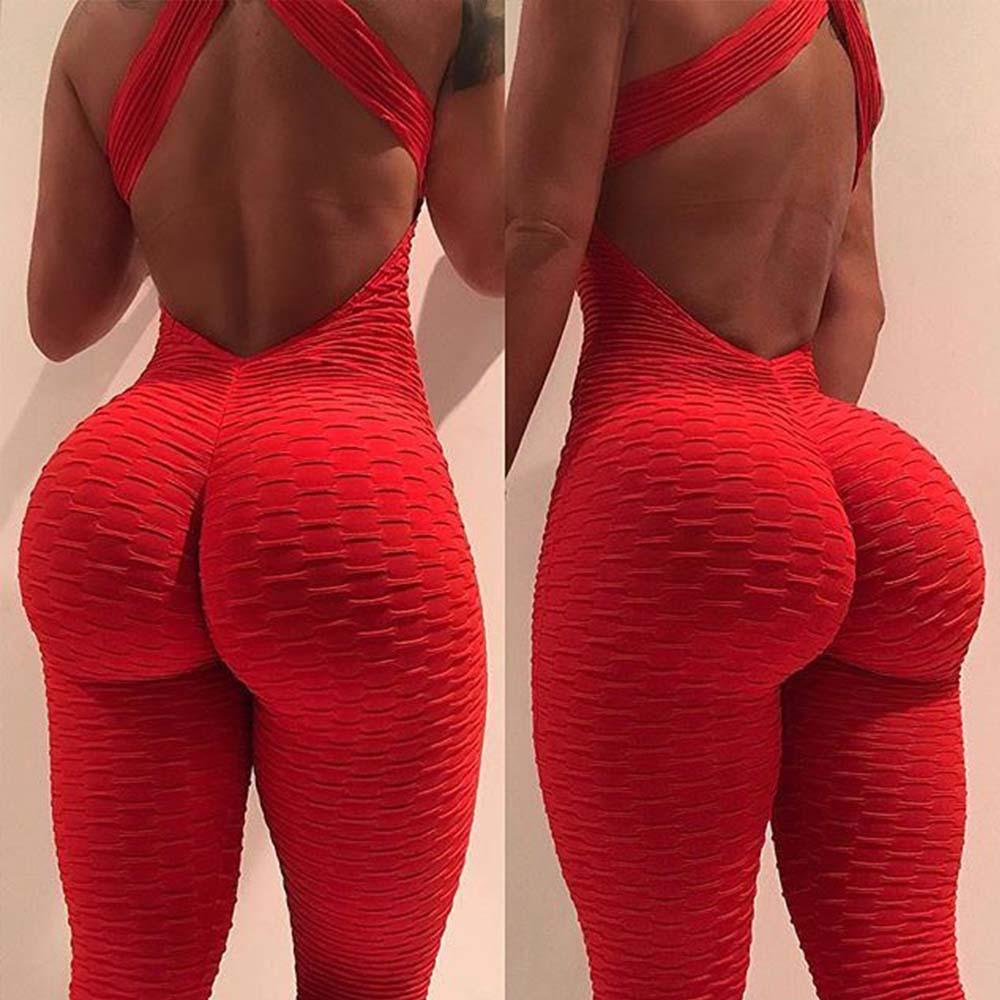 Sexy One piece Fitness Printing Jumpsuit