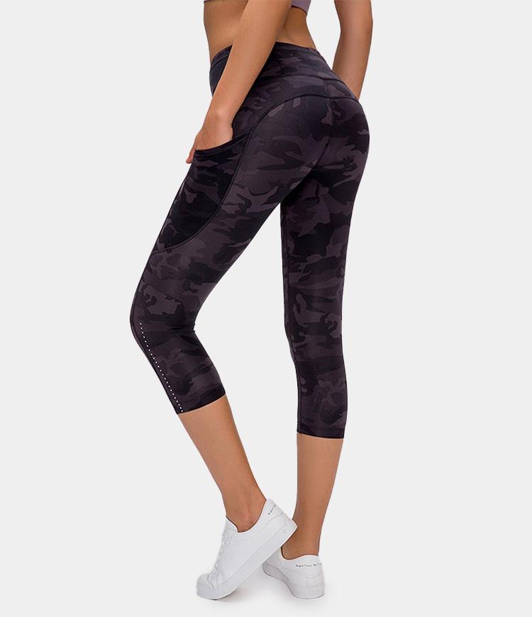 Bloom High Waisted Camo Side Pocket Capri Leggings
