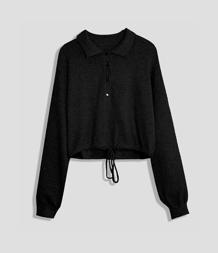 Drawstring Cropped Sweater