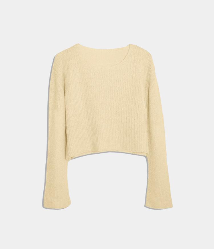 Round Neck Cropped Sweater