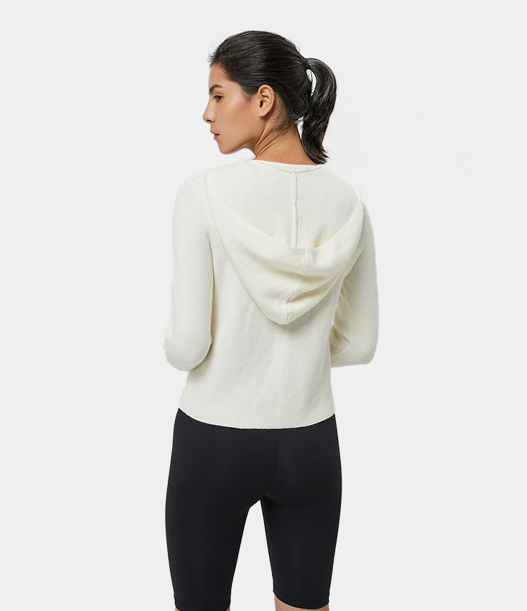 Solid Color Hooded Cardigan
