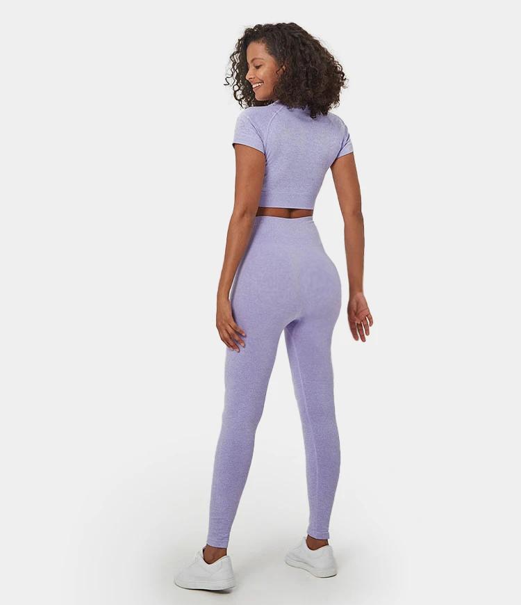 FLOW High Waisted Heathered Seamless Full Length Leggings