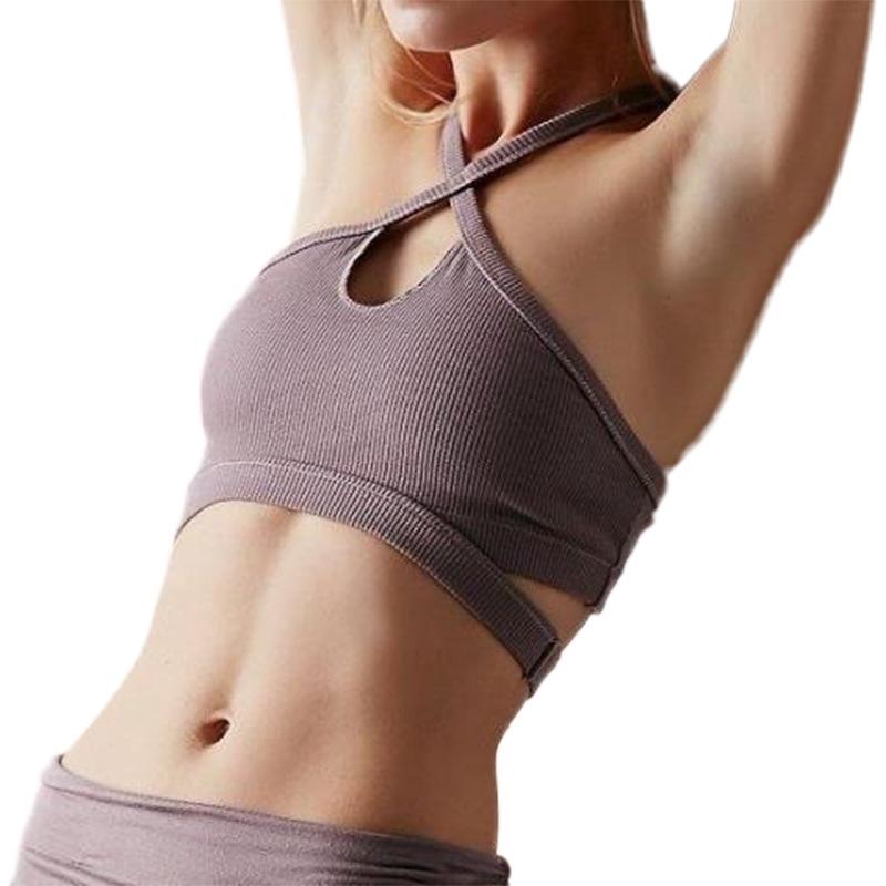 Sexy Seamless Steel Ring Fitness Yoga Bra