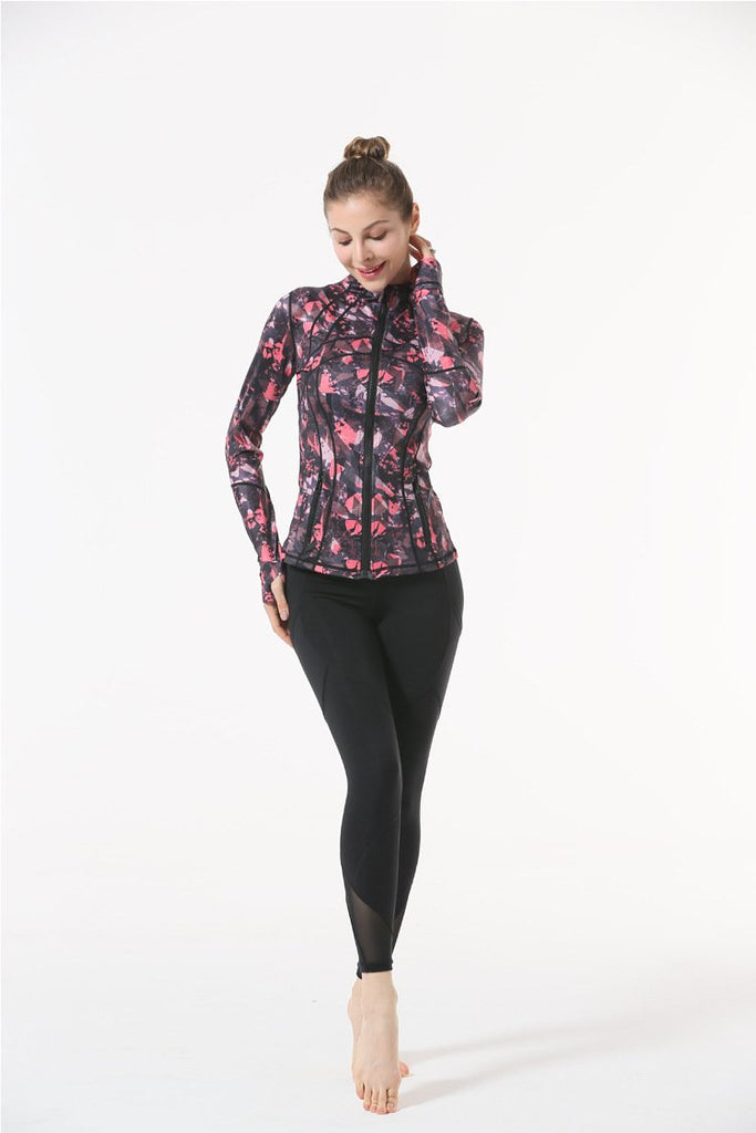 Printed Casual Tight Yoga Jacket