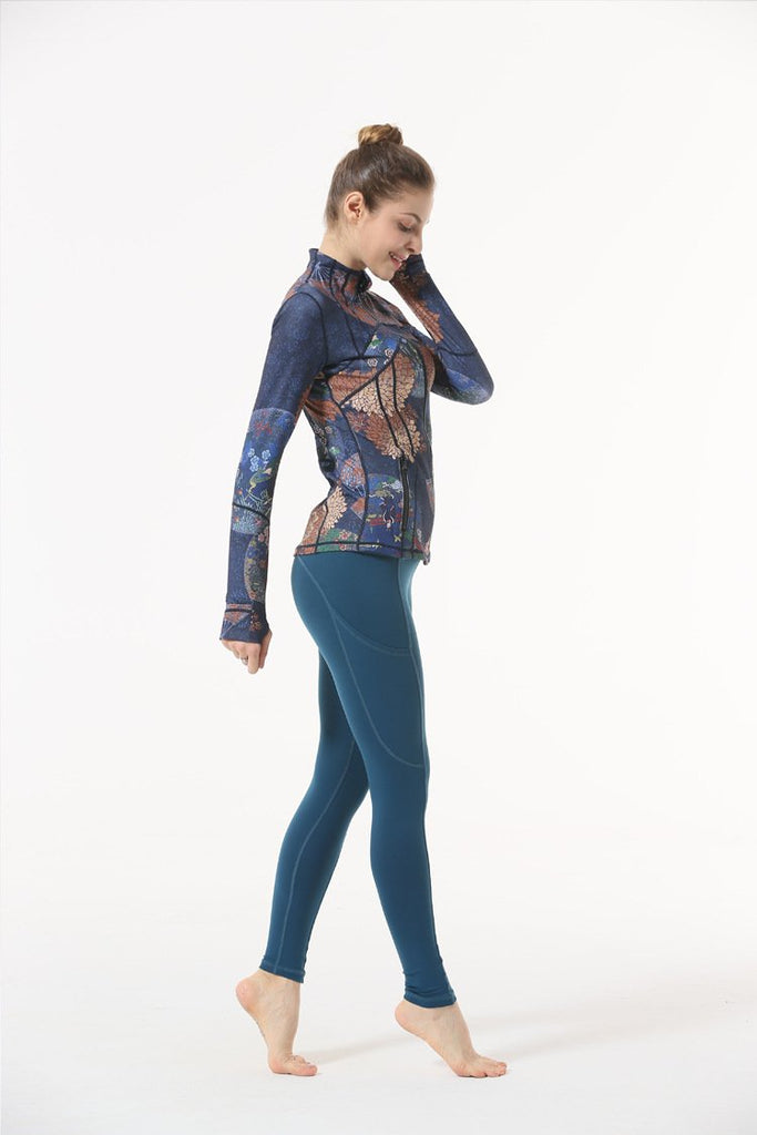 Printed Casual Tight Yoga Jacket