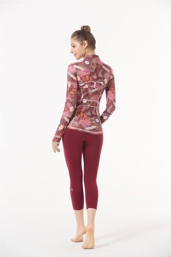 Printed Casual Tight Yoga Jacket
