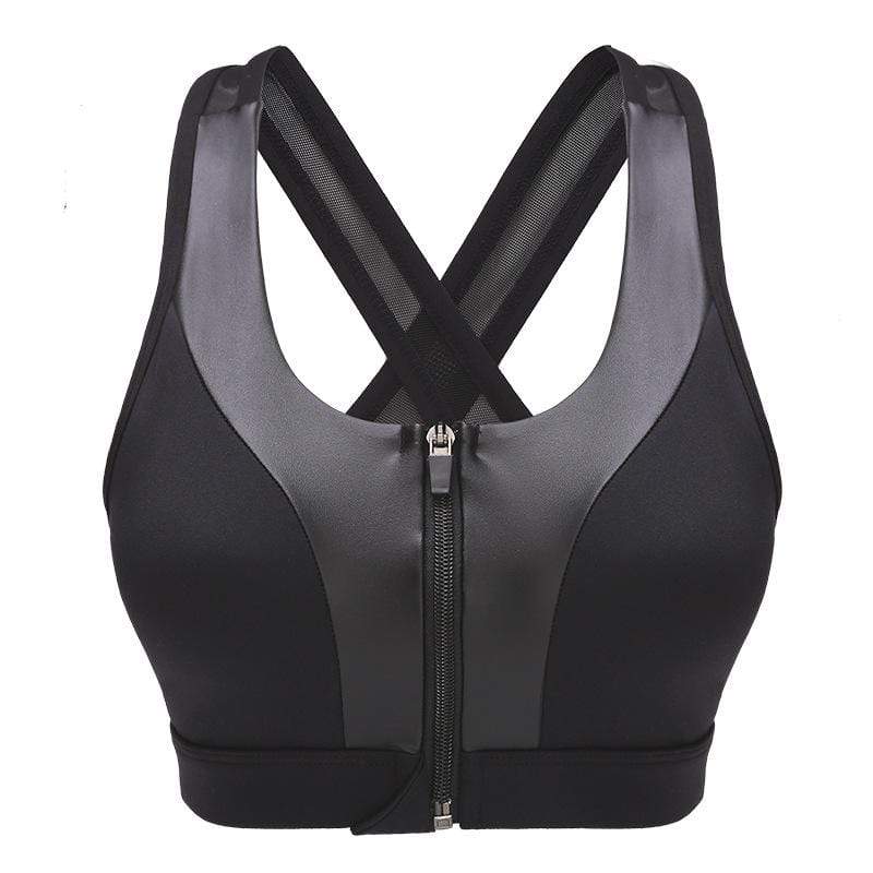 Adjustable Front Zipper Sports Bra