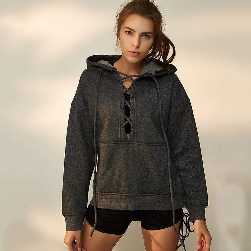 Fleece Drawstring Hooded Sweater Coat