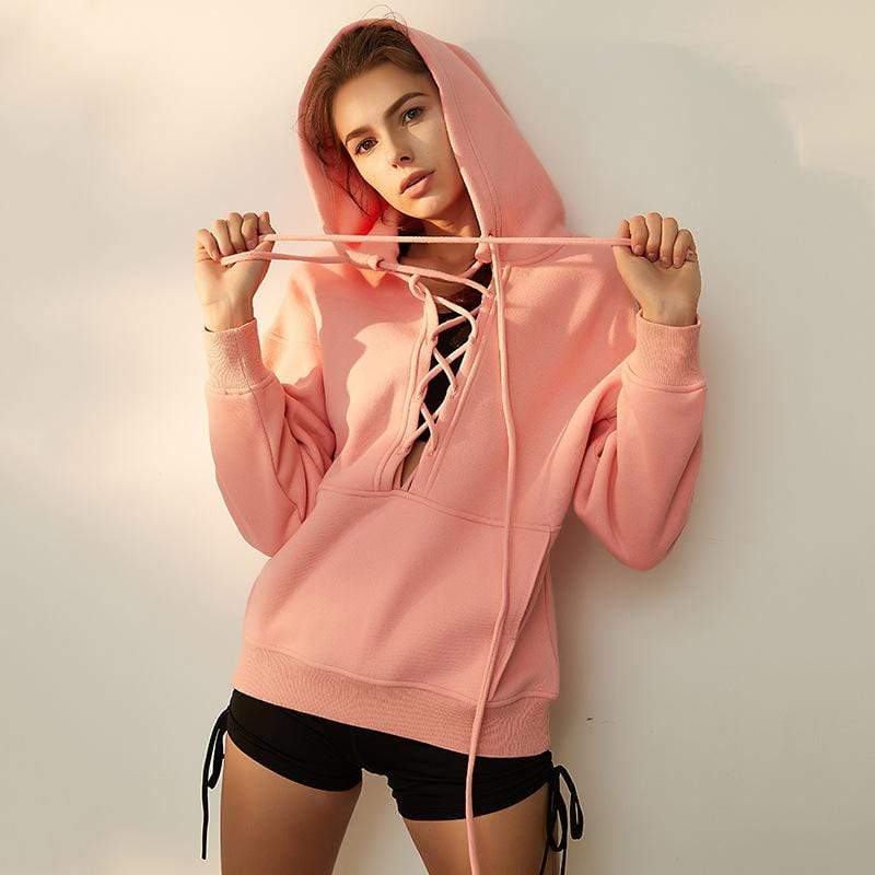 Fleece Drawstring Hooded Sweater Coat