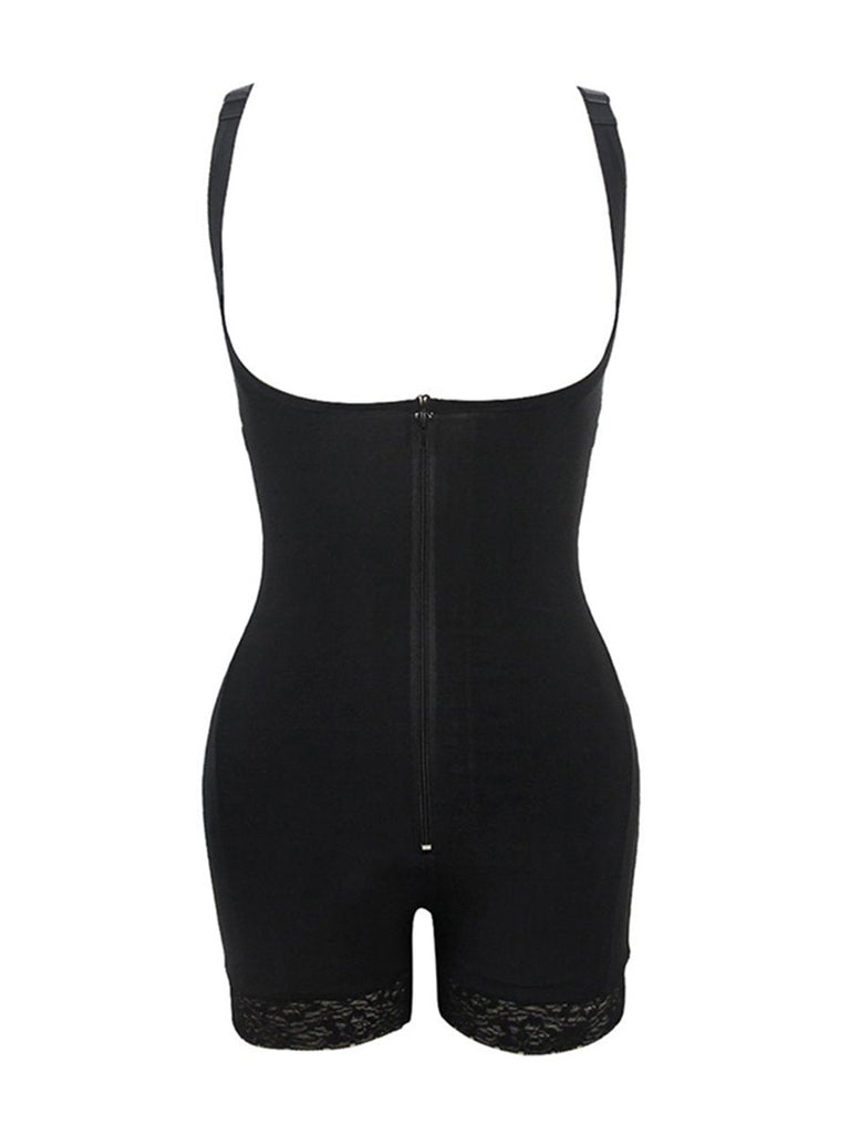 Women Open Bust Breathable Bodysuit Zipper