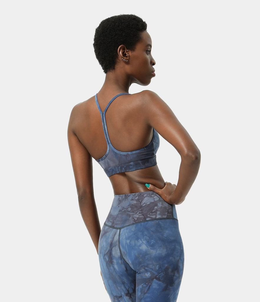 Neck Tie Dye Back Low Support Sports Bra