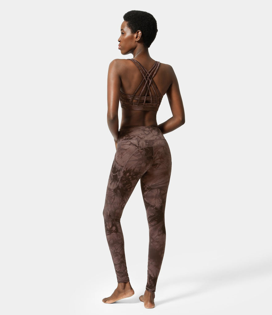 High Waisted Side Pocket Tie Dye Full Length Leggings