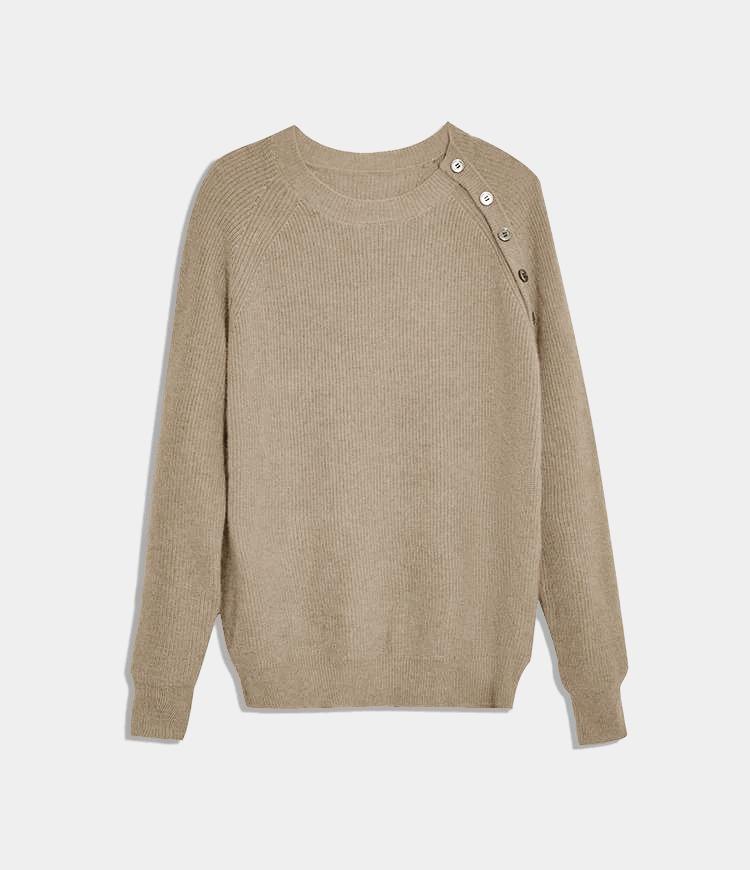 Solid Color Round Neck Sweater