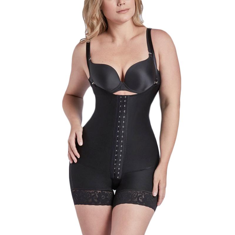 Full Body Short Shaper Zipper Thin Straps