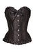 Black Brocade Sweetheart Corset Ruffle Trim