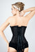 Black Brocade Sweetheart Corset Ruffle Trim