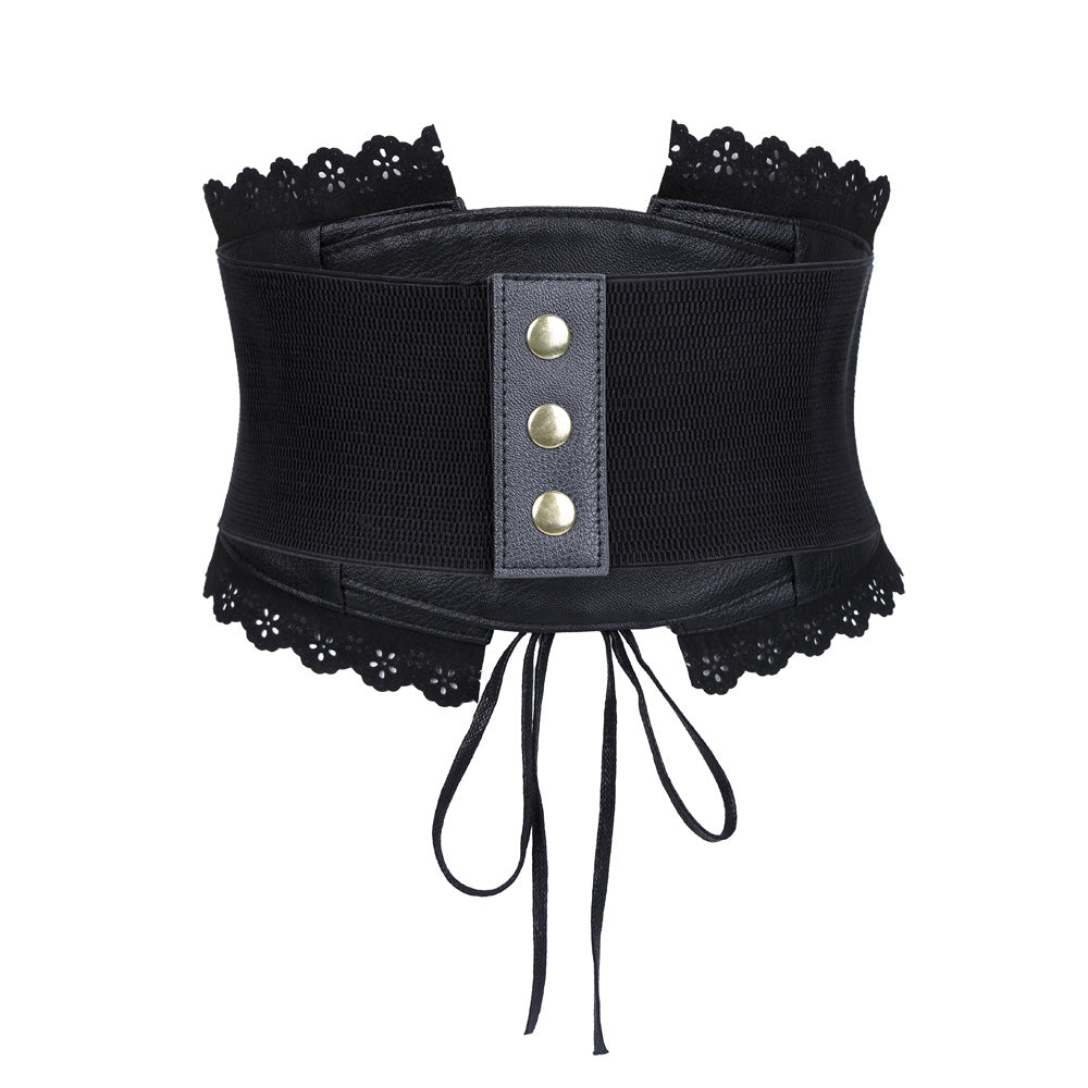 Vintage Wide Bandage Waist Leather Corset