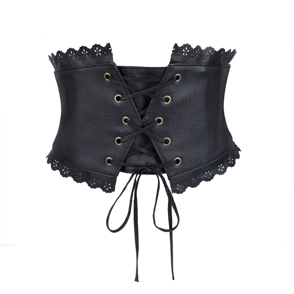Vintage Wide Bandage Waist Leather Corset