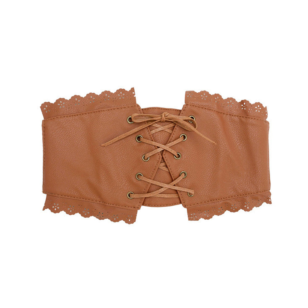 Vintage Wide Bandage Waist Leather Corset