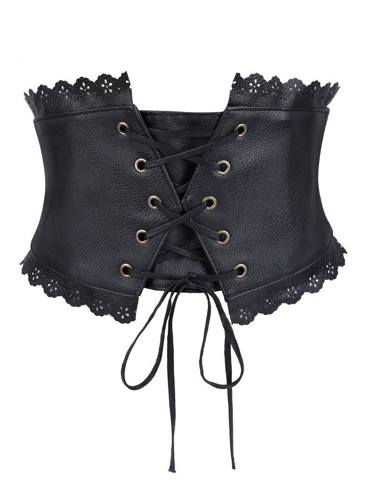 Vintage Wide Bandage Waist Leather Corset