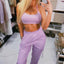Cropped Two Piece Pants Sexy Tracksuit
